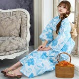 清々しい白の地に水彩画のようなブルーの花々が連なる浴衣3点セット(YUKATA) | GRAXIA | 詳細画像10