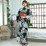 濃緑に多様な花が咲いたモダンな花柄浴衣3点セット(YUKATA) | GRAXIA | 詳細画像6