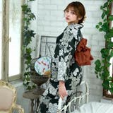 濃緑に多様な花が咲いたモダンな花柄浴衣3点セット(YUKATA) | GRAXIA | 詳細画像7