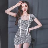 サイドギャザーギンガムチェックミニワンピース(キャバドレス CABARETDRE… | GRAXIA | 詳細画像2 