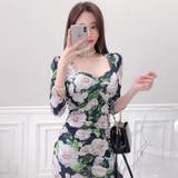 ローズプリントマーメイドタイトフィットワンピース(キャバドレス CABARETD… | GRAXIA | 詳細画像3