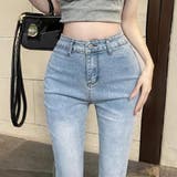 美脚×トレンド満載3Dリボン付きハイウエストマーメイドフレアデニム(PANTS) | GRAXIA | 詳細画像11 