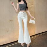 美脚×トレンド満載3Dリボン付きハイウエストマーメイドフレアデニム(PANTS) | GRAXIA | 詳細画像18 