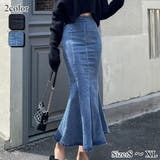 フロントスリットとマーメイドラインが美シルエットを叶えるストレッチデニムロングス… | GRAXIA | 詳細画像1 