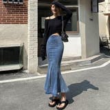 フロントスリットとマーメイドラインが美シルエットを叶えるストレッチデニムロングス… | GRAXIA | 詳細画像7 