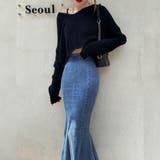 フロントスリットとマーメイドラインが美シルエットを叶えるストレッチデニムロングス… | GRAXIA | 詳細画像10 