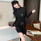 メタルバタフライ×立体リボンが可愛い大人の着痩せニットミニワンピース(キャバドレ… | GRAXIA | 詳細画像5 