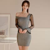 アシンメトリーストライプシアー袖ミニドレス(キャバドレス CABARETDRES… | GRAXIA | 詳細画像2 