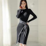 モノトーンで魅せるラップレイヤードニットワンピース(キャバドレス CABARET… | GRAXIA | 詳細画像2 