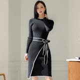 モノトーンで魅せるラップレイヤードニットワンピース(キャバドレス CABARET… | GRAXIA | 詳細画像7 