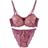 クロスストリングが魅せる美谷間×総レースの気品漂う大人のブラ ショーツセット(ブ… | GRAXIA | 詳細画像12 