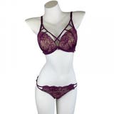 ヌーディーレースが彩る大人の艶感マルチクロスデザインブラ ショーツセット(ブラセ… | GRAXIA | 詳細画像9 