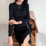 スタイルを語るサイドボタン×スリットが織りなす着痩せ効果抜群のリブニットワンピー… | GRAXIA | 詳細画像11 