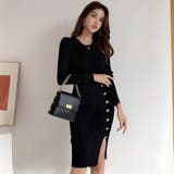 スタイルを語るサイドボタン×スリットが織りなす着痩せ効果抜群のリブニットワンピー… | GRAXIA | 詳細画像14 