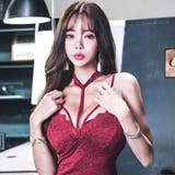 胸元へと続く流麗なラインが描くアリュールストリングデコルテミニドレス(キャバドレ… | GRAXIA | 詳細画像6 