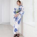 涼しげな白地に咲く大判の青い薔薇がエレガントな大人浴衣2点セット(YUKATA) | GRAXIA | 詳細画像6 