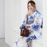 涼しげな白地に咲く大判の青い薔薇がエレガントな大人浴衣2点セット(YUKATA) | GRAXIA | 詳細画像9 