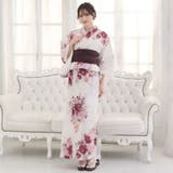 優美なダマスク紋に気高く映える深紅牡丹と薔薇の生成りアンティーク調浴衣2点セット… | GRAXIA | 詳細画像6