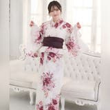 優美なダマスク紋に気高く映える深紅牡丹と薔薇の生成りアンティーク調浴衣2点セット… | GRAXIA | 詳細画像7