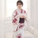 優美なダマスク紋に気高く映える深紅牡丹と薔薇の生成りアンティーク調浴衣2点セット… | GRAXIA | 詳細画像8
