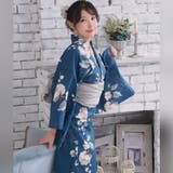 凛たる瑠璃紺に浮かぶアンティーク薔薇のモダン浴衣2点セット(YUKATA) | GRAXIA | 詳細画像8 