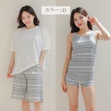 ボーイレッグパンツがヒップをすっぽりカバーする半袖付きタンキニ4点セット(水着 … | GRAXIA | 詳細画像17 