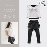 アクティブに動きやすいショーパン一体型レギンスとフレンチスリーブ2点セット(水着… | GRAXIA | 詳細画像11 