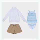 エスニックボーダー柄タンキニとスタンドラッシュガード付き4点セット(水着 体型カ… | GRAXIA | 詳細画像12 