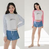 レースアップラッシュガードエスニック柄ホルタービキニ4点セット(水着 体型カバー… | GRAXIA | 詳細画像6 