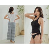 ロングパンツで脚をカバーサイドシャーリングタンキニ4点セット(水着 体型カバー水… | GRAXIA | 詳細画像11 