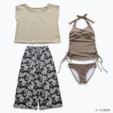 ロングパンツで脚をカバーサイドシャーリングタンキニ4点セット(水着 体型カバー水… | GRAXIA | 詳細画像21 