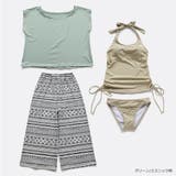 ロングパンツで脚をカバーサイドシャーリングタンキニ4点セット(水着 体型カバー水… | GRAXIA | 詳細画像30 