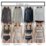 可愛くアクティブなボーダースポブラ体形カバータンキニ4点セット(水着 ラッシュガ… | GRAXIA | 詳細画像5 