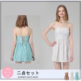 レースアップのバックスタイルがセクシーなピンドット柄ワンピース2点セット(水着 … | GRAXIA | 詳細画像4