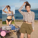 シフォンシャツがメンズライクな体形カバービキニ4点セット(水着 体型カバー水着) | GRAXIA | 詳細画像2 