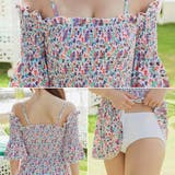 鮮やかなエスニック柄がプールに映えるシャーリング5分袖ワンピ(水着 ワンピース) | GRAXIA | 詳細画像6 