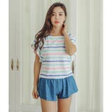 クロスデザインがポイントのボーダー体形カバー水着4点セット(水着 体型カバー水着… | GRAXIA | 詳細画像11 