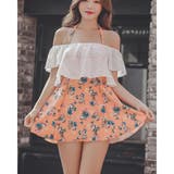 ビビッドなカラーが目を惹く花柄フリルワンピース体形カバー水着3点セット(水着 体… | GRAXIA | 詳細画像19 