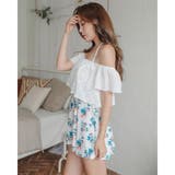 ビビッドなカラーが目を惹く花柄フリルワンピース体形カバー水着3点セット(水着 体… | GRAXIA | 詳細画像10 