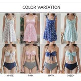 花柄Aラインでガーリーな着こなしのワンピース体形カバー水着3点セット | GRAXIA | 詳細画像4 
