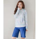 淡い垂らしこみカラーが涼し気に優しい体形カバービキニ4点セット(水着 体型カバー… | GRAXIA | 詳細画像9 