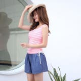 爽やかなマリンボーダーが海辺に映える体形カバータンキニ水着4点セット(水着 体型… | GRAXIA | 詳細画像23 