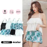 ボタニカル柄フリルキャミ3点セット(水着・体型カバー水着) | GRAXIA | 詳細画像2 