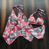 ボタニカル柄チュニック付きホルターネックビキニ3点セット(水着 体型カバー水着) | GRAXIA | 詳細画像23 