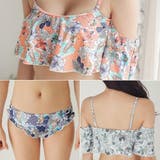 ロングスカート付きレトロフラワーオフショルビキニ3点セット | GRAXIA | 詳細画像6