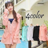 リボンデザインがガーリーなチュニックラッシュガード(水着・ラッシュガード) | GRAXIA | 詳細画像2 