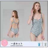 小花広がるハートシェイプドネックモノキニワンピース(水着・モノキニ) | GRAXIA | 詳細画像4