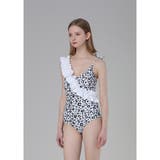 クールなセパレート柄に大胆フリルショルダーが目を惹くワンピース(水着 モノキニ) | GRAXIA | 詳細画像7 