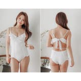 ワイヤー付きカップにミニフリルがメリハリを与えるワンピース(水着・モノキニ) | GRAXIA | 詳細画像13