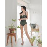 ボリュームフリルとバッククロスのモノキニワンピース(水着・モノキニ) | GRAXIA | 詳細画像28 